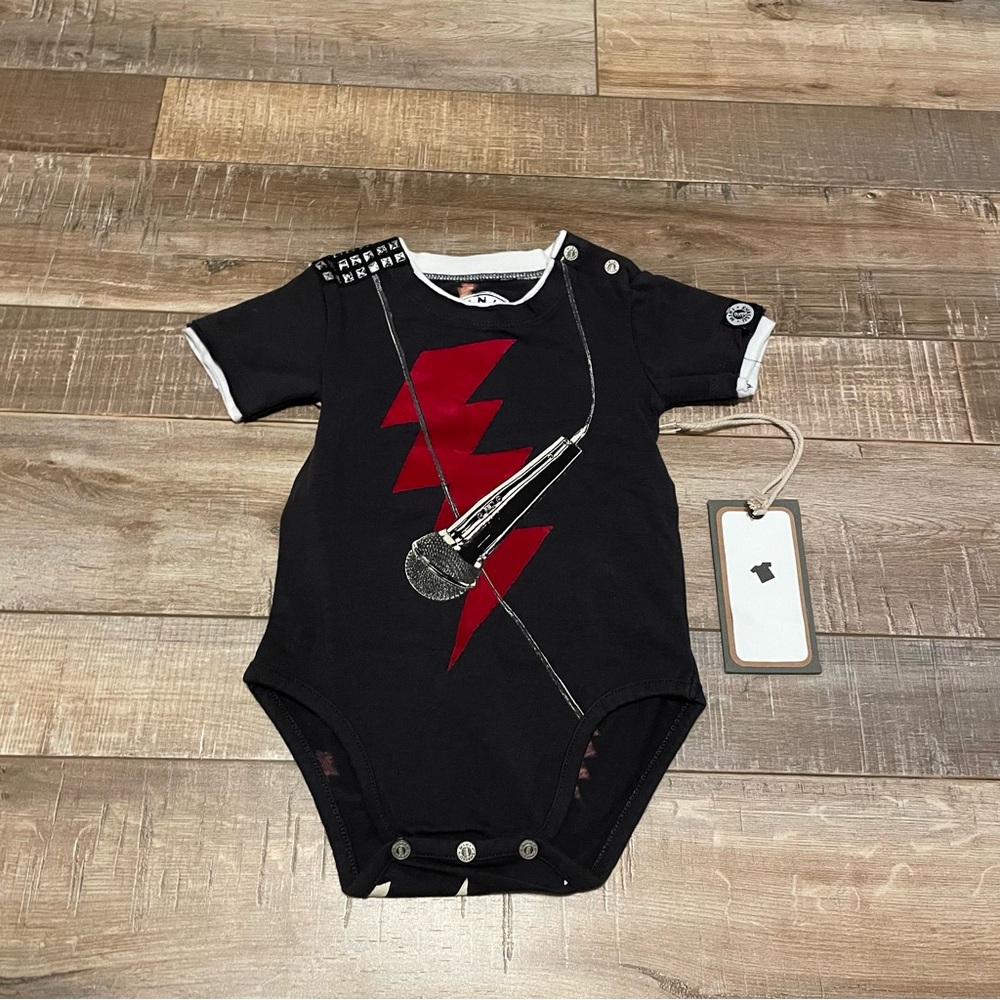 NWT Mini Shatsu rock and roll onesie, size 9 months